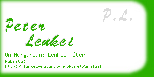 peter lenkei business card